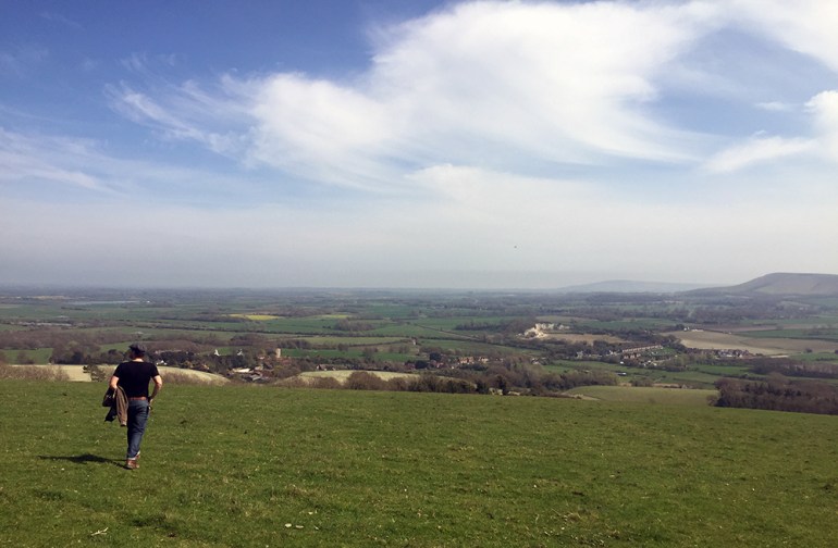 Danny-walking-toward-Glynde